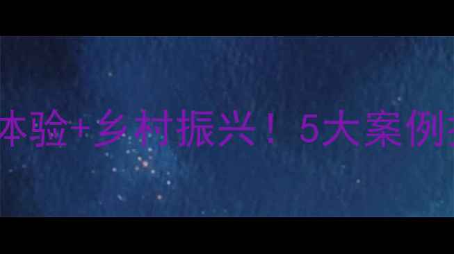 图片 爆款景区策划指南沉浸式体验+乡村振兴！5大案例拆解+避坑干货（附数据）