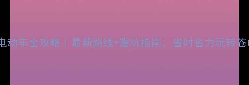 环洱海电动车全攻略最新路线避坑指南省时省力玩转苍山洱海