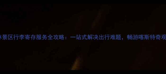 图片 石林景区行李寄存服务全攻略：一站式解决出行难题，畅游喀斯特奇观！1