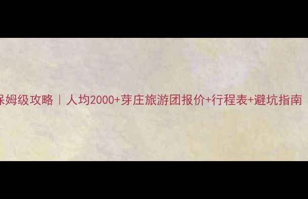 芽庄三日游保姆级攻略人均2000芽庄旅游团报价行程表避坑指南附电子版