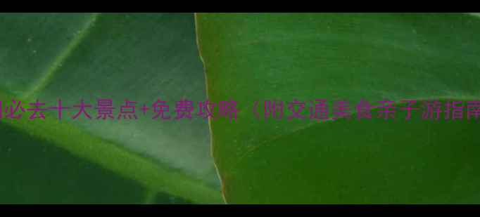 贵阳必去十大景点免费攻略附交通美食亲子游指南