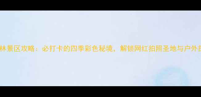 图片 重庆彩色森林景区攻略：必打卡的四季彩色秘境，解锁网红拍照圣地与户外探险全指南2