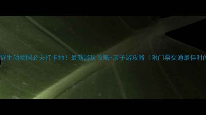 重庆野生动物园必去打卡地最新游玩攻略亲子游攻略附门票交通最佳时间