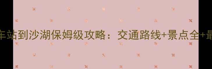 图片 银川旅游汽车站到沙湖保姆级攻略：交通路线+景点全+最新游玩指南