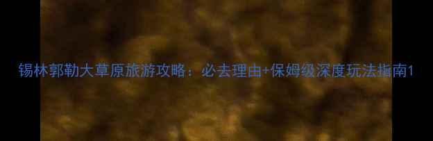 图片 锡林郭勒大草原旅游攻略：必去理由+保姆级深度玩法指南1