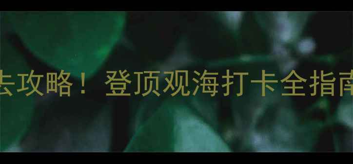 图片 长岛大黑山风景区必去攻略！登顶观海打卡全指南+最新门票交通信息1