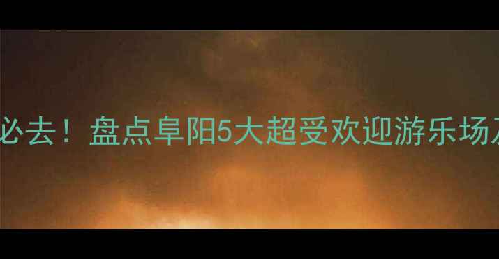 图片 阜阳亲子游必去！盘点阜阳5大超受欢迎游乐场及游玩攻略2