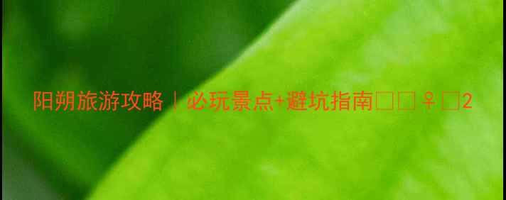 阳朔旅游攻略必玩景点避坑指南