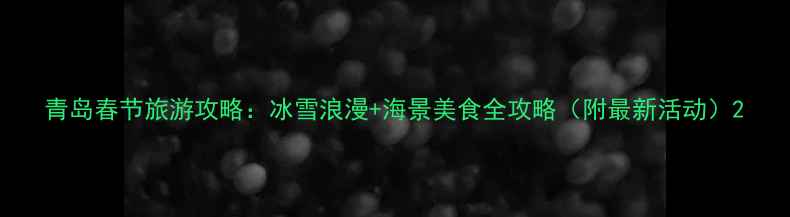 图片 青岛春节旅游攻略：冰雪浪漫+海景美食全攻略（附最新活动）2
