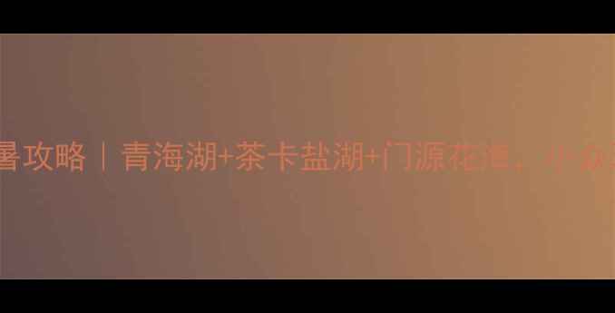 青海5A景区避暑攻略青海湖茶卡盐湖门源花海小众玩法一次说清