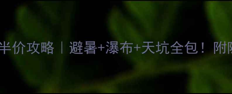 图片 黄果树景区重庆出发半价攻略｜避暑+瀑布+天坑全包！附隐藏机位+交通指南🌊