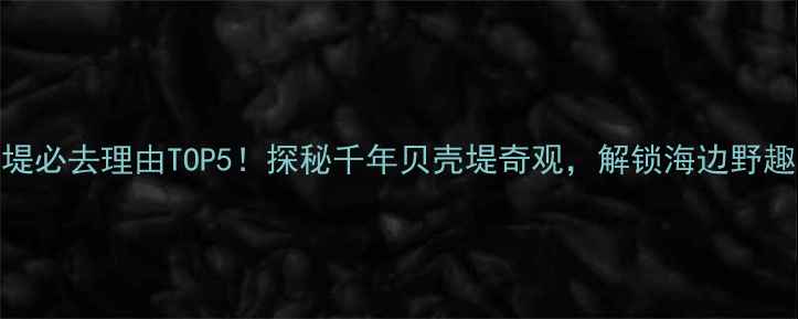 图片 黄骅古贝壳堤必去理由TOP5！探秘千年贝壳堤奇观，解锁海边野趣与历史宝藏