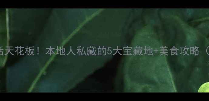 三亚市区夜生活天花板本地人私藏的5大宝藏地美食攻略附交通拍照点