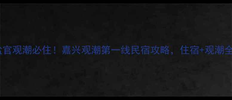 图片 🌊海宁盐官观潮必住！嘉兴观潮第一线民宿攻略，住宿+观潮全指南🌊1
