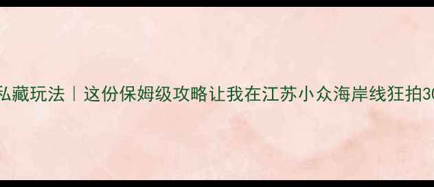 图片 🌊海安海边私藏玩法｜这份保姆级攻略让我在江苏小众海岸线狂拍300张大片！1