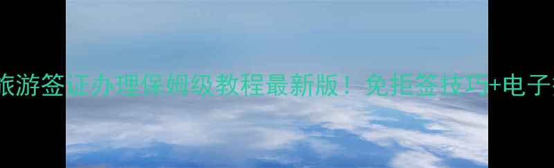 图片 🌍新加坡旅游签证办理保姆级教程最新版！免拒签技巧+电子签全流程1