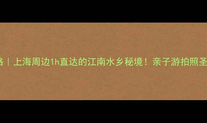 图片 🌟上海新场古镇攻略｜上海周边1h直达的江南水乡秘境！亲子游拍照圣地美食打卡全攻略1