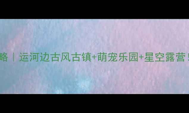 图片 🌟临清小众秘境全攻略｜运河边古风古镇+萌宠乐园+星空露营！附交通住宿全清单1