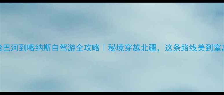 哈巴河到喀纳斯自驾游全攻略秘境穿越北疆这条路线美到窒息