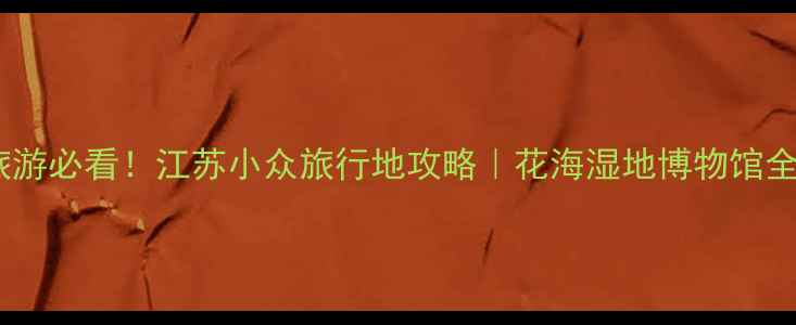 图片 🌟大丰旅游必看！江苏小众旅行地攻略｜花海湿地博物馆全收录📍2