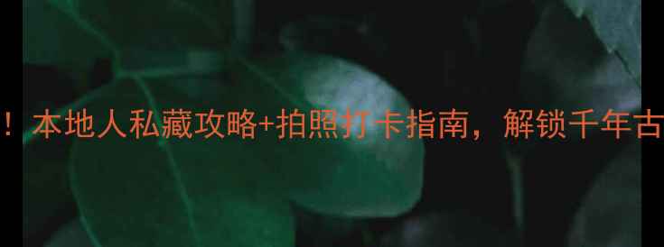 图片 🌟大同必去景点TOP10！本地人私藏攻略+拍照打卡指南，解锁千年古都的浪漫与烟火气📸1