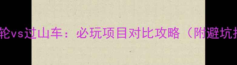 图片 🌟摩天轮vs过山车：必玩项目对比攻略（附避坑指南）1