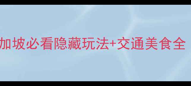图片 🌟樟宜机场T4攻略｜新加坡必看隐藏玩法+交通美食全（附交通卡充值攻略）2