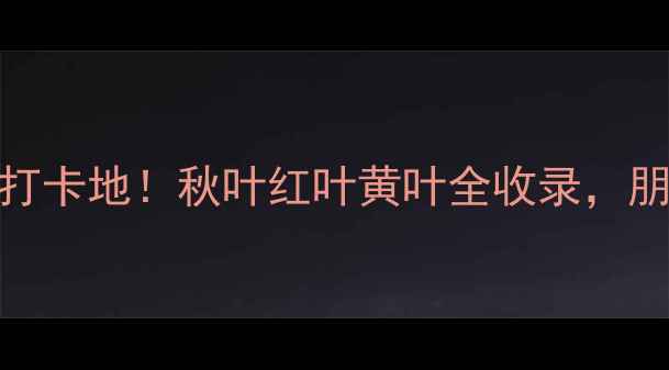 图片 🌟河南必去10大秋日打卡地！秋叶红叶黄叶全收录，朋友圈刷屏攻略来啦！