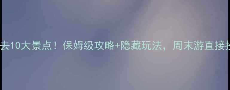 深圳必去10大景点保姆级攻略隐藏玩法周末游直接抄作业