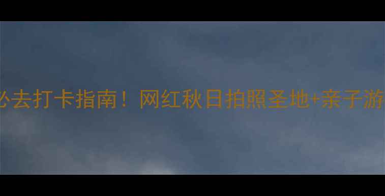 图片 🌟白沙门公园必去打卡指南！网红秋日拍照圣地+亲子游攻略全公开📸2