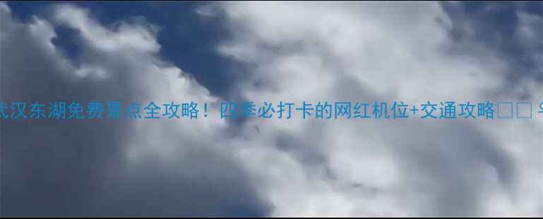 武汉东湖免费景点全攻略四季必打卡的网红机位交通攻略