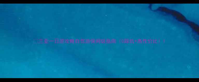 图片 🌴三亚一日游攻略自驾游保姆级指南（0踩坑+高性价比）1