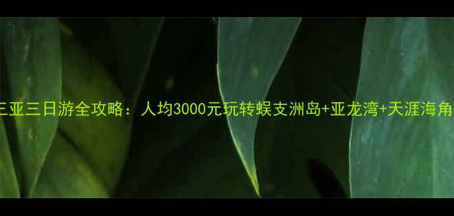 图片 🌴三亚三日游全攻略：人均3000元玩转蜈支洲岛+亚龙湾+天涯海角✨1