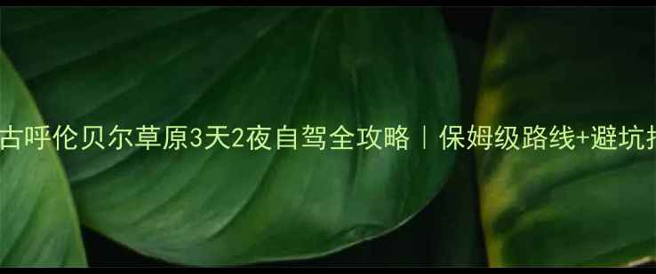 图片 🌿内蒙古呼伦贝尔草原3天2夜自驾全攻略｜保姆级路线+避坑指南🚗2