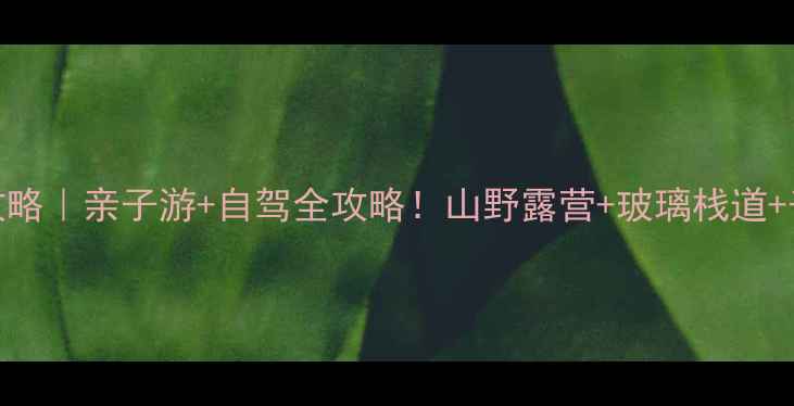 图片 🌿崇州千佛山避暑攻略｜亲子游+自驾全攻略！山野露营+玻璃栈道+千年古寺一次玩够✨