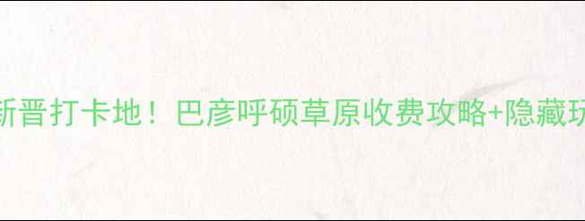 草原天路新晋打卡地巴彦呼硕草原收费攻略隐藏玩法全公开