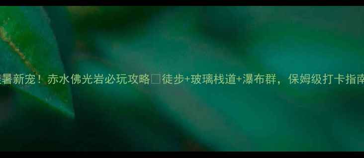 避暑新宠赤水佛光岩必玩攻略徒步玻璃栈道瀑布群保姆级打卡指南