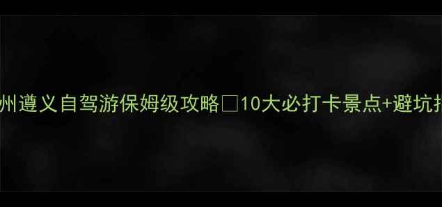 贵州遵义自驾游保姆级攻略10大必打卡景点避坑指南