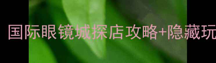 图片 🔥上海周末游必打卡！国际眼镜城探店攻略+隐藏玩法（附交通拍照点）1