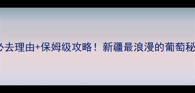 吐鲁番葡萄沟必去理由保姆级攻略新疆最浪漫的葡萄秘境被我挖到了