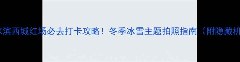 哈尔滨西城红场必去打卡攻略冬季冰雪主题拍照指南附隐藏机位