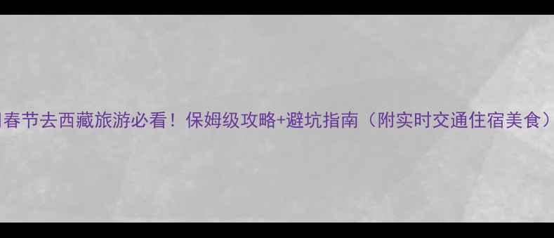 图片 🔥春节去西藏旅游必看！保姆级攻略+避坑指南（附实时交通住宿美食）1