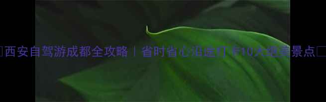 图片 🚗西安自驾游成都全攻略｜省时省心沿途打卡10大绝美景点🌄2