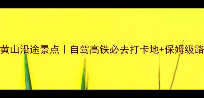 图片 上海到黄山沿途景点｜自驾高铁必去打卡地+保姆级路线规划