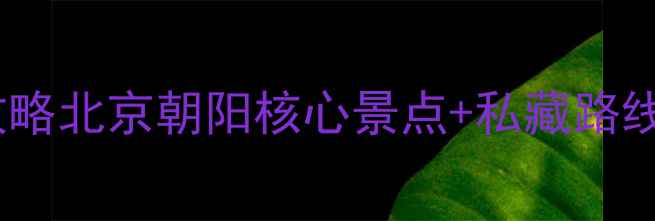 图片 朝阳一日游必去打卡地全攻略北京朝阳核心景点+私藏路线+美食地图（附交通指南）