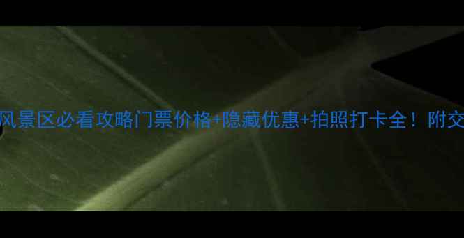 图片 白银坨旅游风景区必看攻略门票价格+隐藏优惠+拍照打卡全！附交通住宿攻略