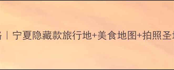 图片 🌄吴忠宝藏小城全攻略｜宁夏隐藏款旅行地+美食地图+拍照圣地（附免费交通攻略）