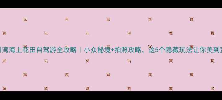 图片 🌼杭州湾海上花田自驾游全攻略｜小众秘境+拍照攻略，这5个隐藏玩法让你美到窒息！